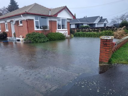 Gordon Road properties impacted by surface flooding.