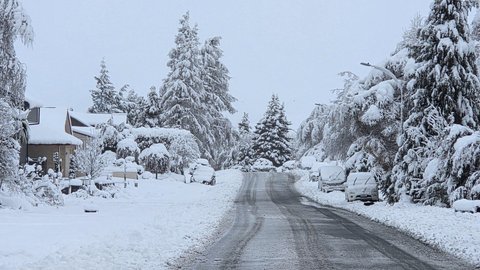 Heavy snowfall in Tekapo.