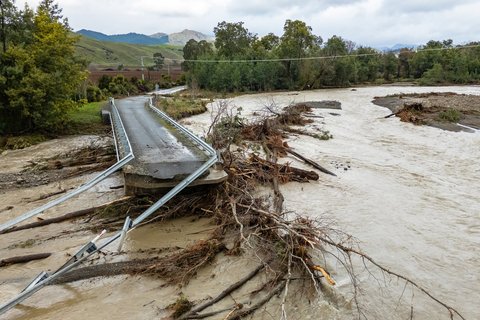 "The damaged Tyntesfield bridge in the Waihopai Valley, Marlborough." by Supplied